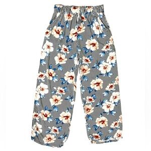 Joe B Vibrant Floral and Stripe Wide Leg Pants